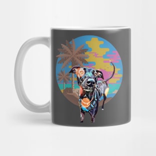 Mexican Hairless dog (XOXO) palm tree sunset Mug
